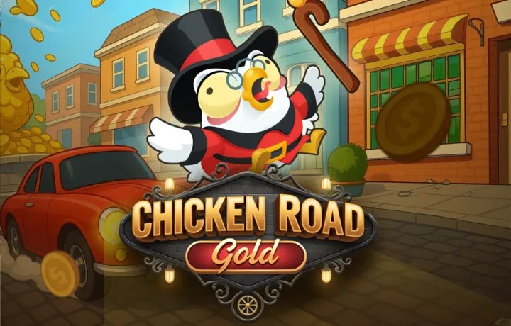 Chicken Road Gold slot logo by InOut at Big Lucky Casino