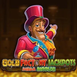 Gold Factory Jackpots Mega Moolah logo by Aurum Signature Studios Big Lucky Casino