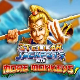 Stellar Jackpots with More Monkeys slot logo by Lightning Box Game at Big Lucky Casino